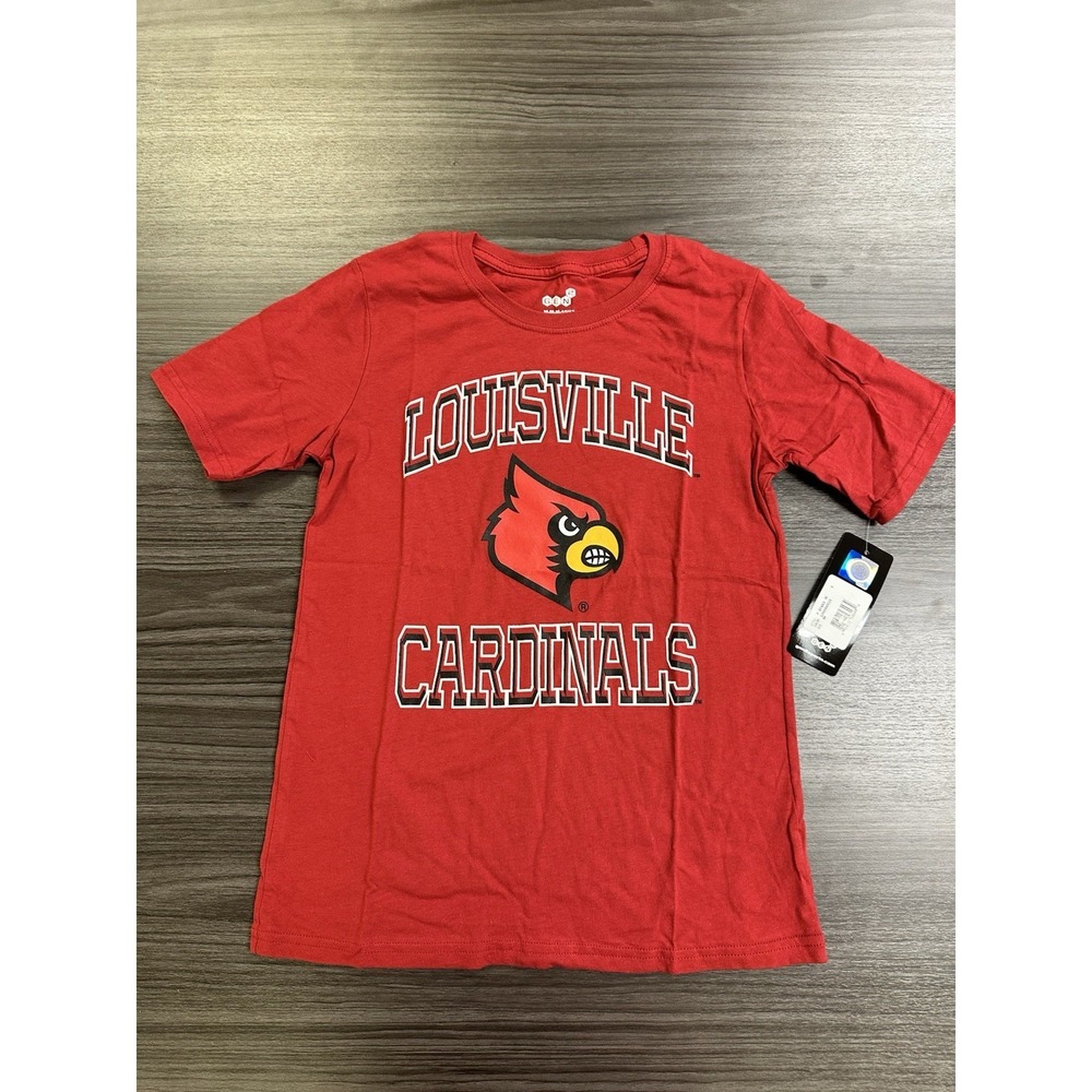 New Louisville Cardinals T-Shirt YOUTH Medium 10-12 Red Gen2 NCAA Tee Boys‎